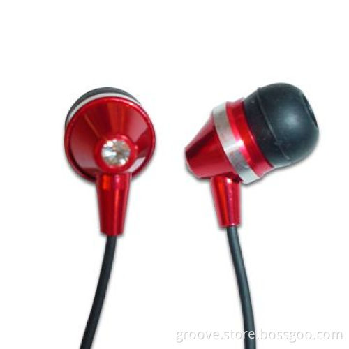 Earphones with Embedded Diamond, Metal Bullet Head and Speaker for 5u, iPhone and iPods